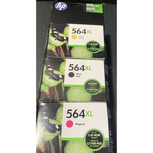 HP 564XL Black 1/20, Yellow Jaime 1/2017 & Magenta 3/17
